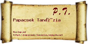 Papacsek Tanázia névjegykártya